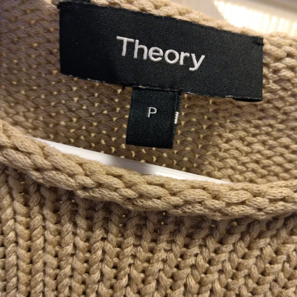 Theory Tan Crew Neck Sweater Relaxed Fit - Picture 2 of 2